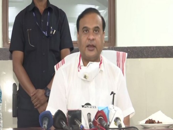 Assam Health Minister Himanta Biswa Sarma speaking to reporters on Wednesday
