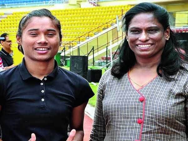 Sprinter Hima Das and PT Usha  (Image: Hima Das' Twitter)