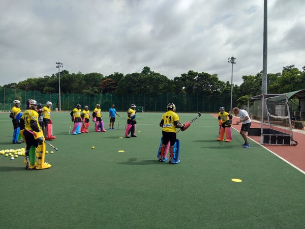 Goalkeepers training at the special goalkeeper's camp at Bengaluru. (Photo/Hockey India Twitter)