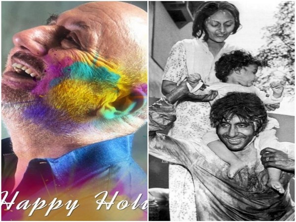 Anupam Kher and Amitabh Bachchan with his family (Image Source: Instagram)