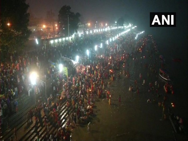 Hundreds of devotees took holy dip at Naya Ghat on banks of river Sarayu in Ayodhya on Tuesday 