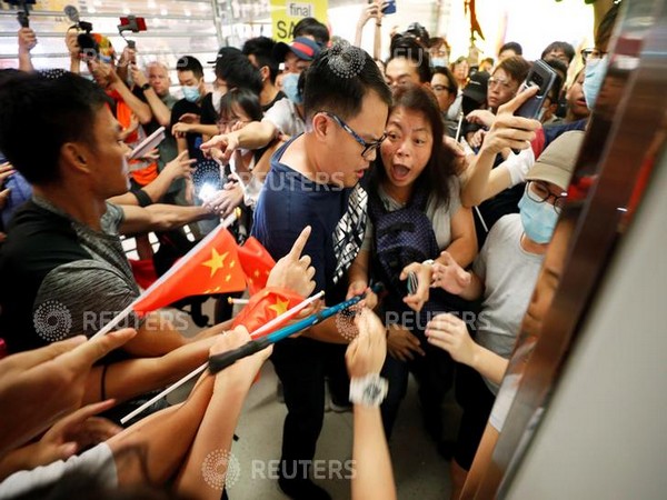 Visuals from the clash in Hong Kong. Photo/ANI
