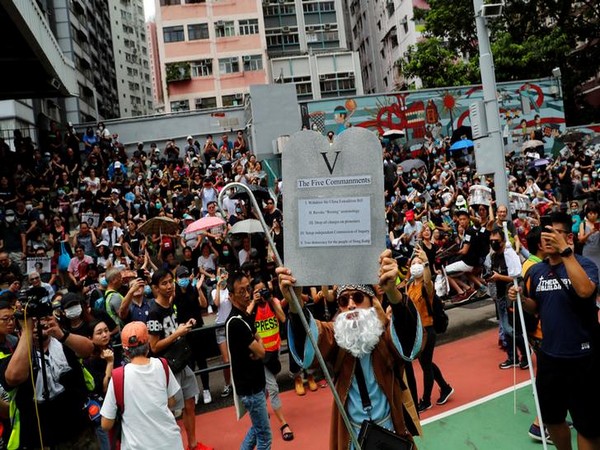 Visuals of the protest in Hong Kong in China on Saturday. Photo/Reuters