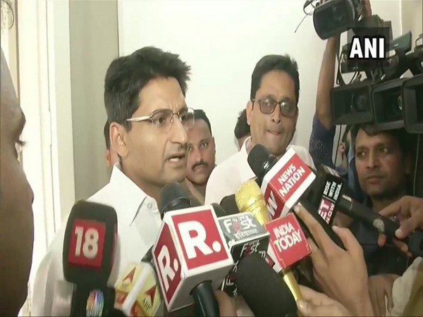 Congress leader BS Hooda speaking to reporters in Rohtak, Haryana on Thursday. 