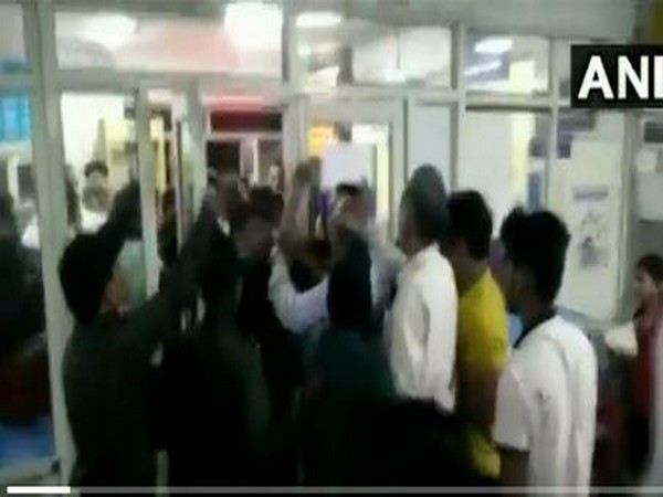 Locals created ruckus at Maharishi Valmiki Hospital on Tuesday. Photo/ANI