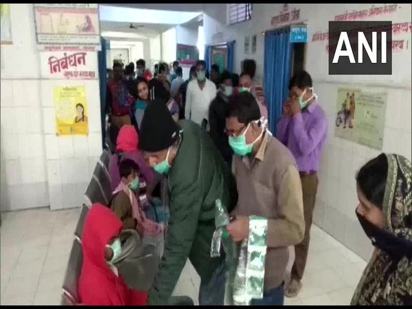 Visual from the hospital where the persons who fell sick are being treated in Sonpur on Monday. Photo/ANI