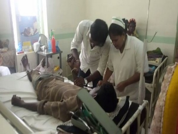 A patient being treated at the hospital on Monday. Photo/ANI