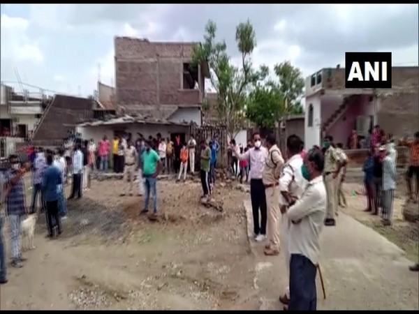 Locals and officials at the incident spot