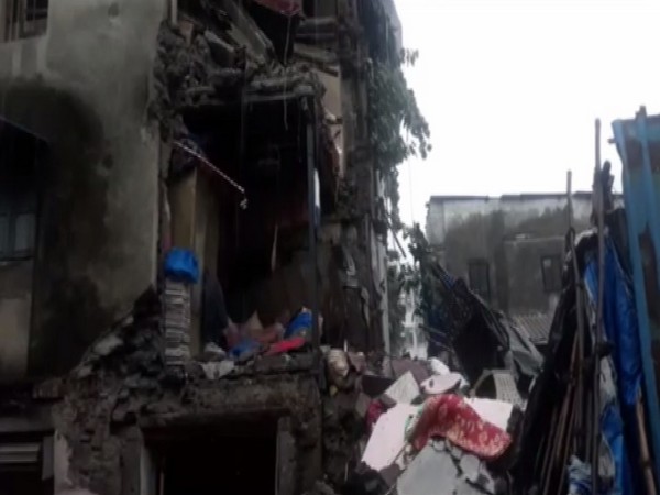 A visual of the house that collapsed house in Mumbai's Jogeshwari on Thursday. Photo/ANI