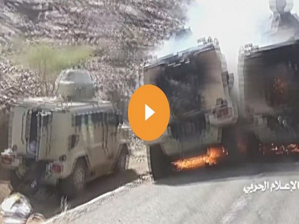 A grab of the video released by Yemen’s Houthis of a deadly attack on Saudi’s southern region