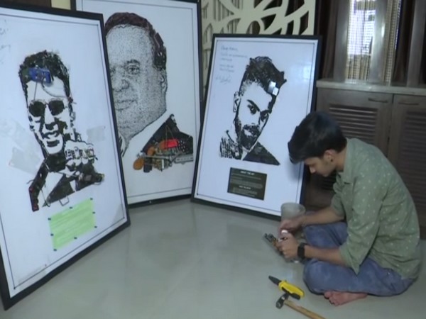 Rahul Pareek, an artist hailing from Assam's Dhuri district (Photo/ANI)