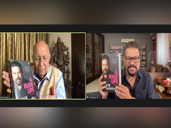 Journalist and author Vir Sanghvi with veteran journalist Prem Prakash