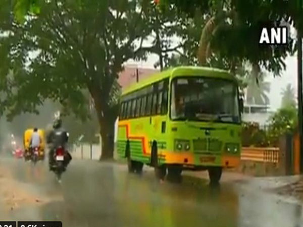 Heavy rain lashes Shivamogga city in Karnataka (Photo/ANI)