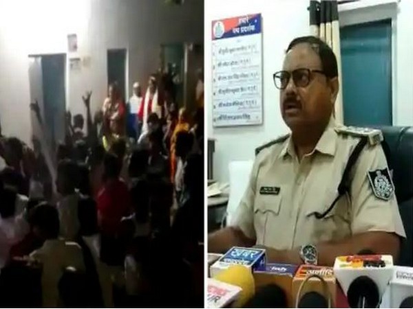 Screengrab of the viral video of Madhya Pradesh incident (Photo on left); MP City Superintendent of Police in Satna Vijay Pratap Singh (right) (Photo/ANI)