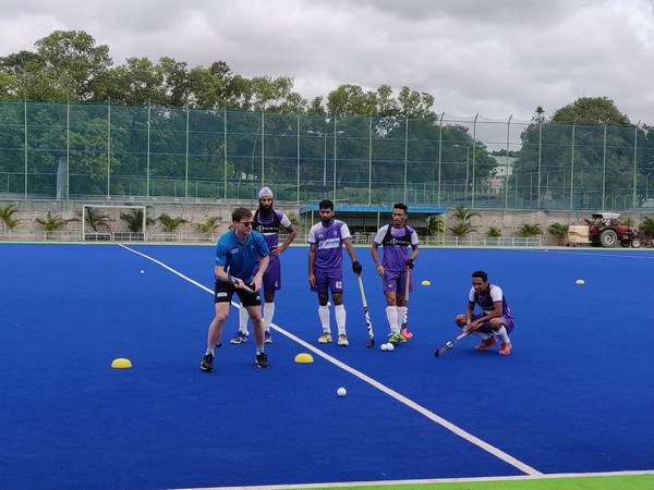 Players undergoing training at the defenders' camp in Bengaluru. (Photo/Hockey India Twitter) 