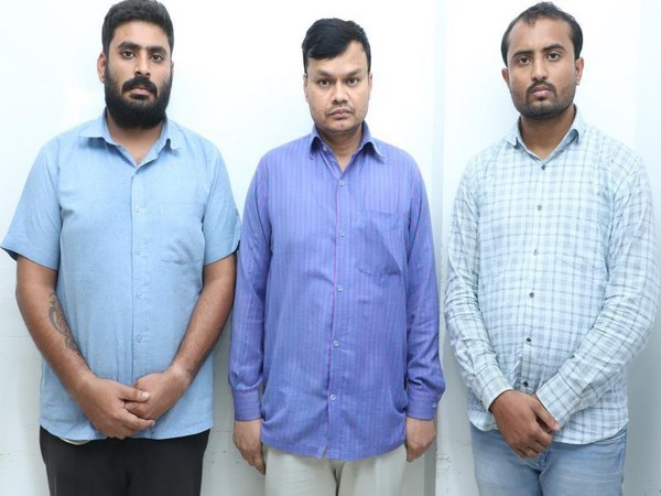  Cyber Crime Police of Cyberabad Commissionerate has nabbed a 3-member gang for committing identity theft in Hyderabad on Saturday [Photo/ANI]