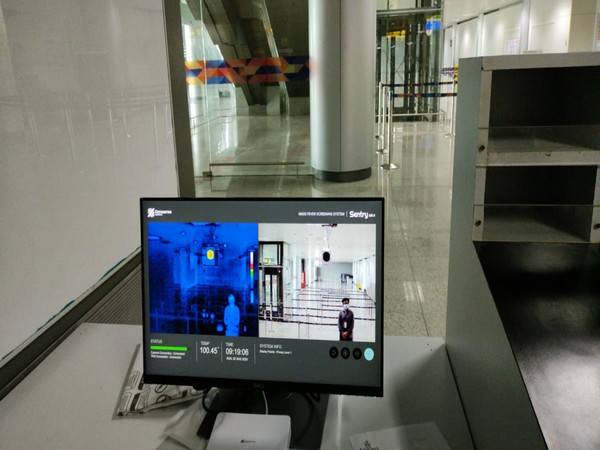 Central Government gives mass fever screening system to Hyderabad International Airport. (Photo/ANI)