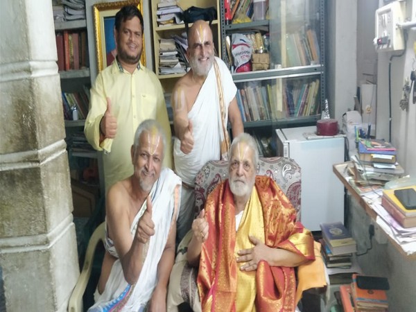 Priests from Chilkur Balaji temple in Hyderabad, Telangana.