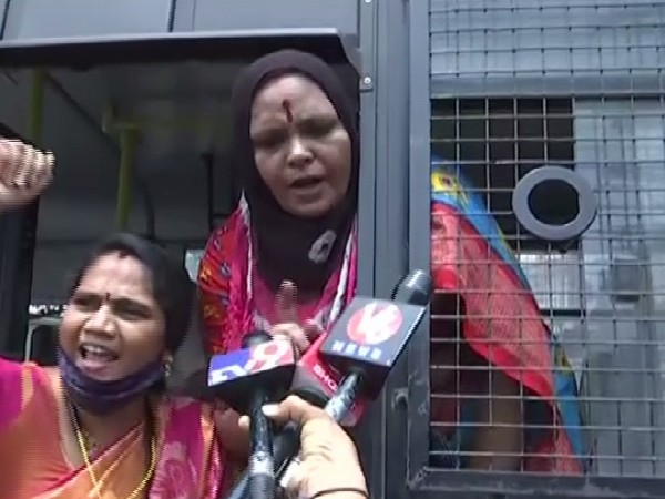 K.Geetha Murthy State President, BJP Mahila Morcha speaking to media on Thursday. 