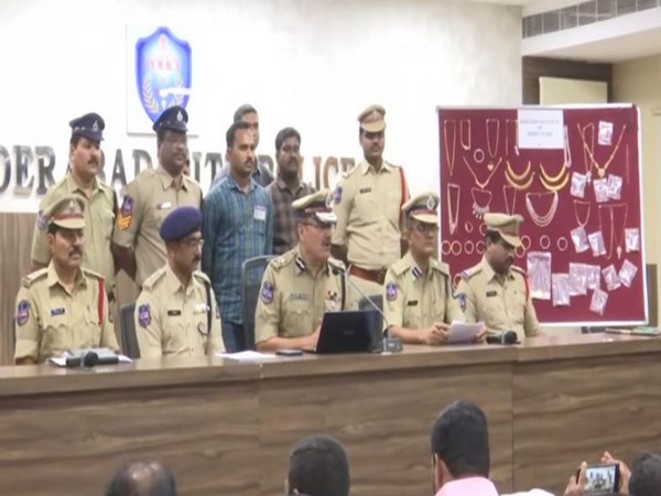 Visuals from press conference of Anjani Kumar in Hyderabad on Wednesday.