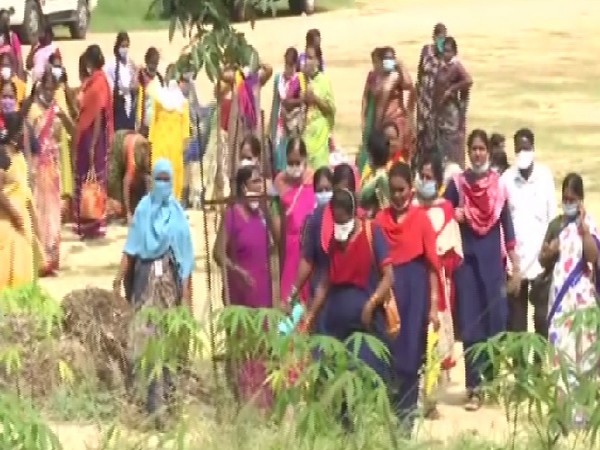 A visual from the protest in hyderabad, Telangana on Tuesday. 