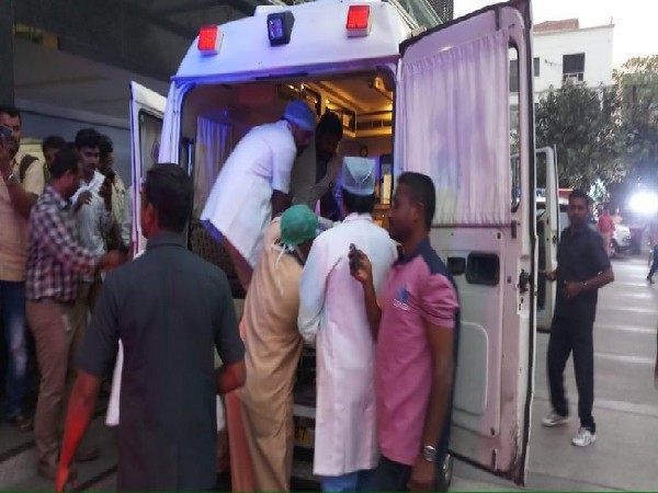 A visual of the ambulance carrin Hyderabad. 