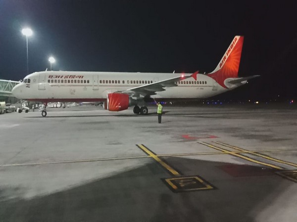 Air India flight arrived at 2.22 at Hyderabad International Airport. (Photo/ANI)