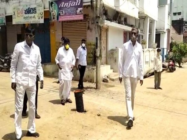 Finance Minister T Harish Rao reviews lockdown situation in Telangana on Monday. Photo/ANI