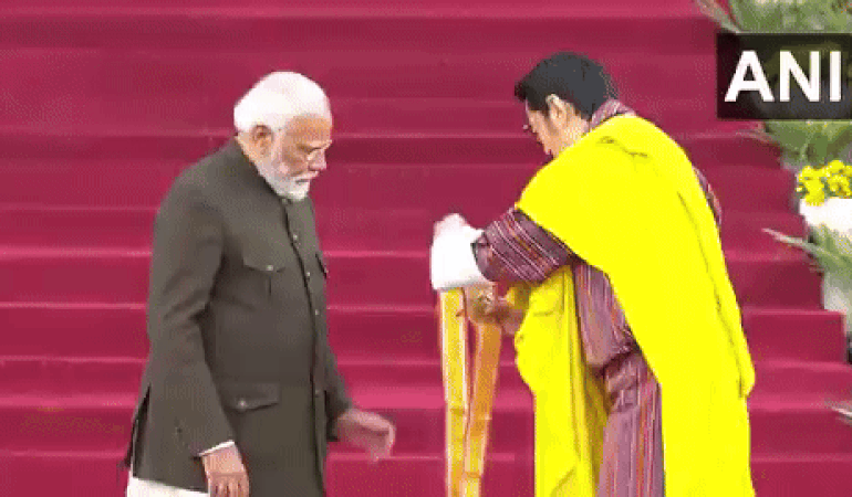 PM Modi conferred with Bhutan's highest civilian honour. (Photo/ANI)