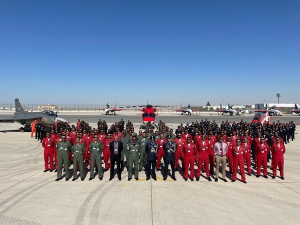  The IAF members participating in the Dubai Air Show at Al Maktoum airport in UAE..