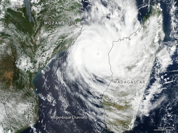 Satellite image of Cyclone Idai which made landfall in Mozambique on March 14.