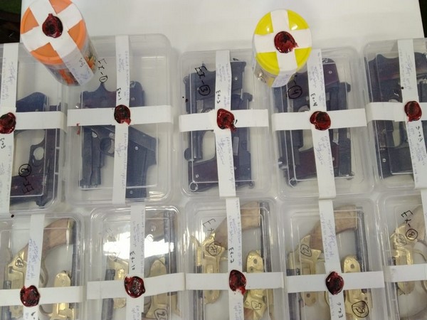 20 illegal pistols and 50 live cartridges from his possession. Photo/ANI