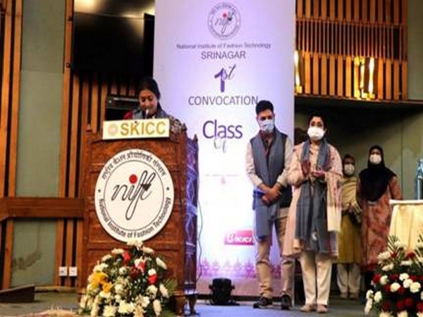 Union Minister Smriti Irani at the convocation of NIFT Srinagar. 