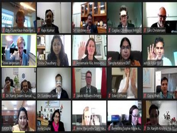 Representatives of India and Denmark in a virtual meet.