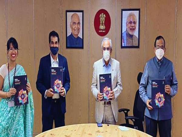 NITI Aayog officials -- Dr VK Paul, Member, Dr Rajiv Kumar, Vice Chairman, Amitabh Kant, CEO, and Sanyukta Samaddar, Adviser (SDGs). (Photo/PIB)