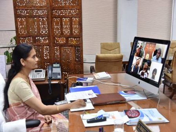 Union MoS Dr Bharati Pravin Pawar during the webinar on Monday. 
