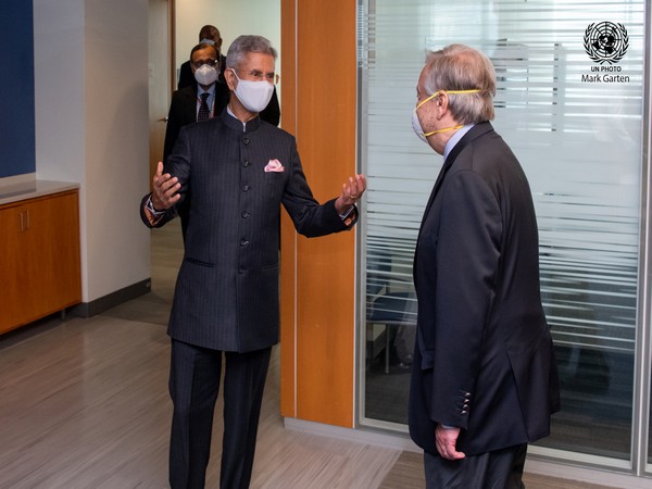 External Affairs Minister S Jaishankar with UN Secretary General Antonio Guterres.