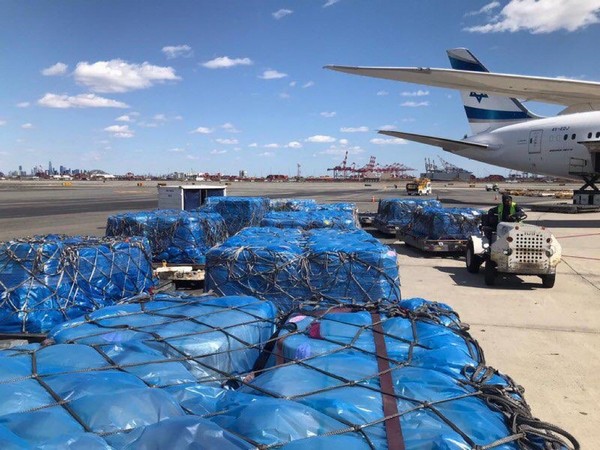 Consignment of hydroxychloroquine from India at Newark airport. Picture courtesy: Taranjit Singh Sandhu Twitter