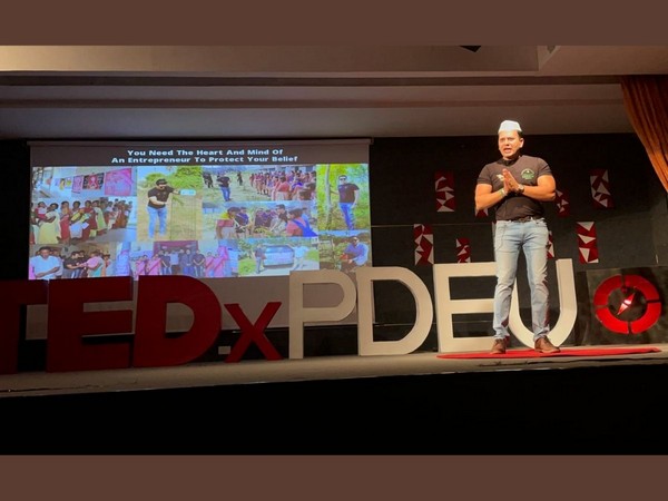 Greenman Viral Desai delivers TED Talk at PDEU