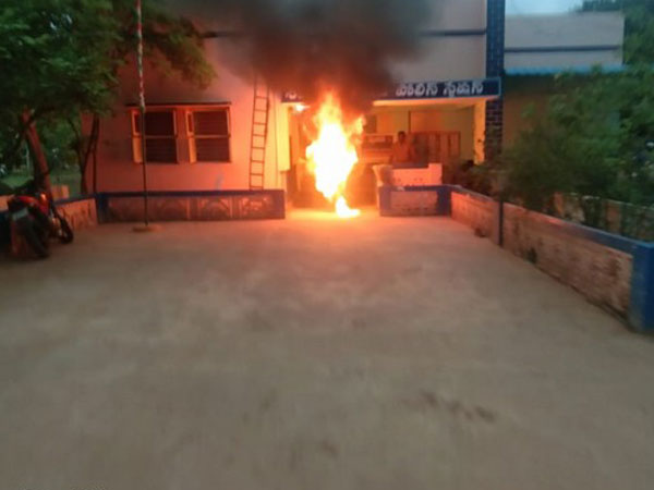 Visual from the spot where man set himself on fire (Photo/ANI)
