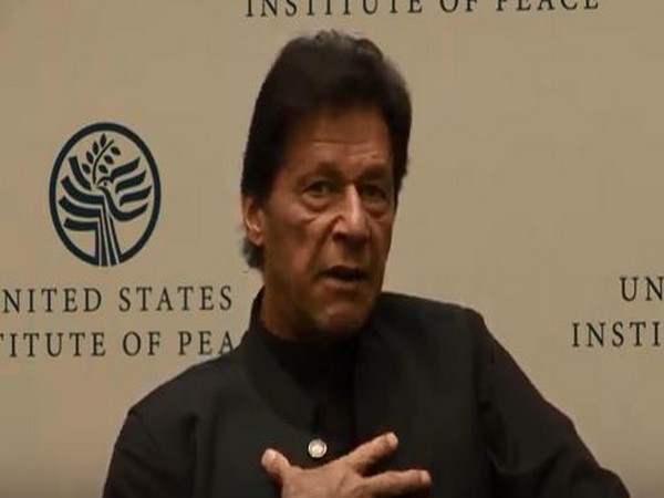Prime Minister of Pakistan Imran Khan speaking at the US Institute of Peace on Tuesday. (Photo credit: US Institute of Peace Youtube channel)