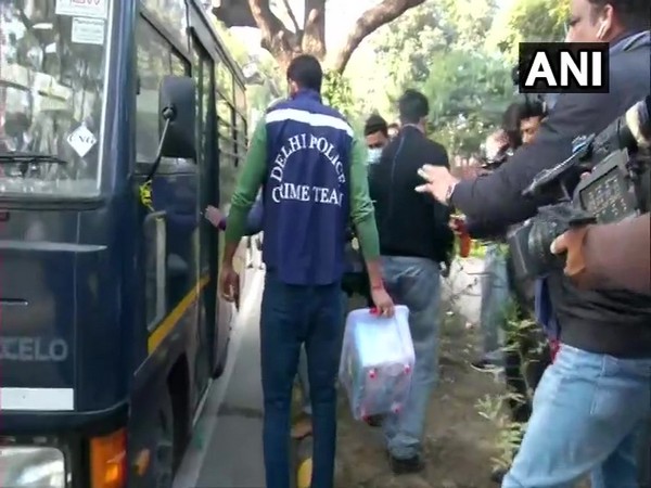 Visual from the incident spot where Delhi Police is carrying out the investigation. (Photo/ANI)
