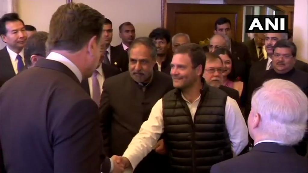 INC President Rahul Gandhi at the event on March 6