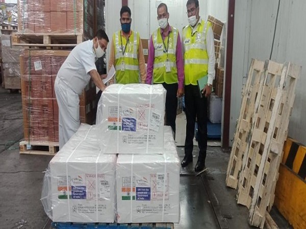 Consignment of Made in India COVID-19 vaccines airlifted for African countries (Photo Credit: Twitter/ Anurag Srivastava)