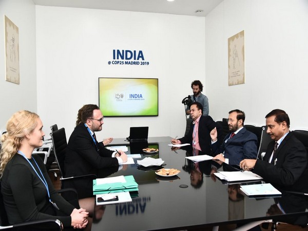 Prakash Javadekar holds bilateral meeting with a delegation from Denmark on Tuesday. (Photo courtesy: Prakash Javadekar twitter handle)