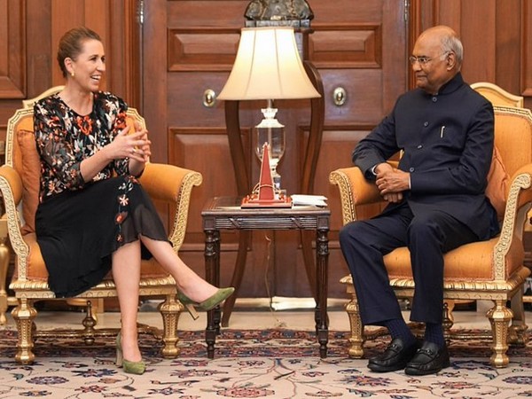 President Ram Nath Kovind with Danish Prime Minister Mette Frederiksen