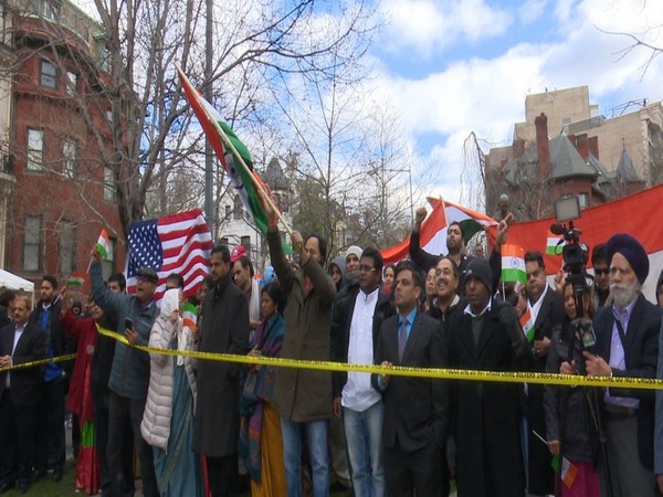 Indian Americans gathered outside the country's embassy in Washington DC on Sunday to celebrate Republic Day