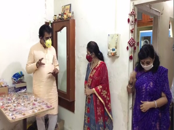 Indore BJP MP while speaking to women making rakhis. (Photo/ANI)