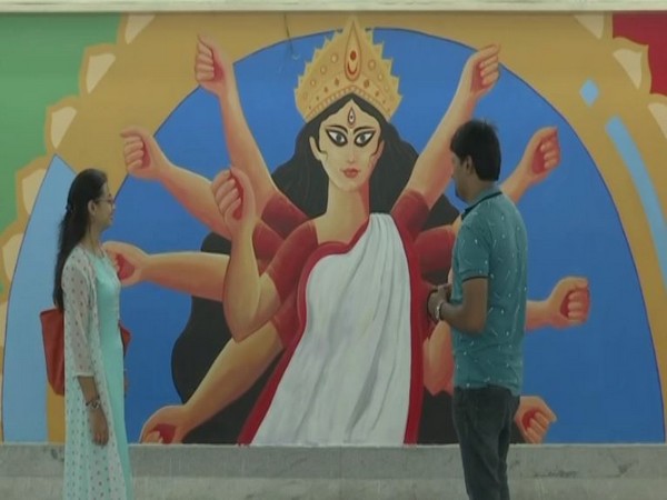 Kolkata's New Town Subway revamped with colorful mural art painting. (Photo/ANI)