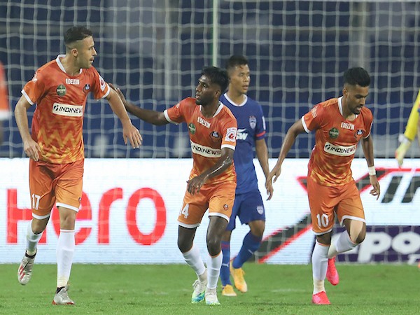 Igor Angulo of FC Goa celebrates after scoring a goal (Photo/ Sportzpics)